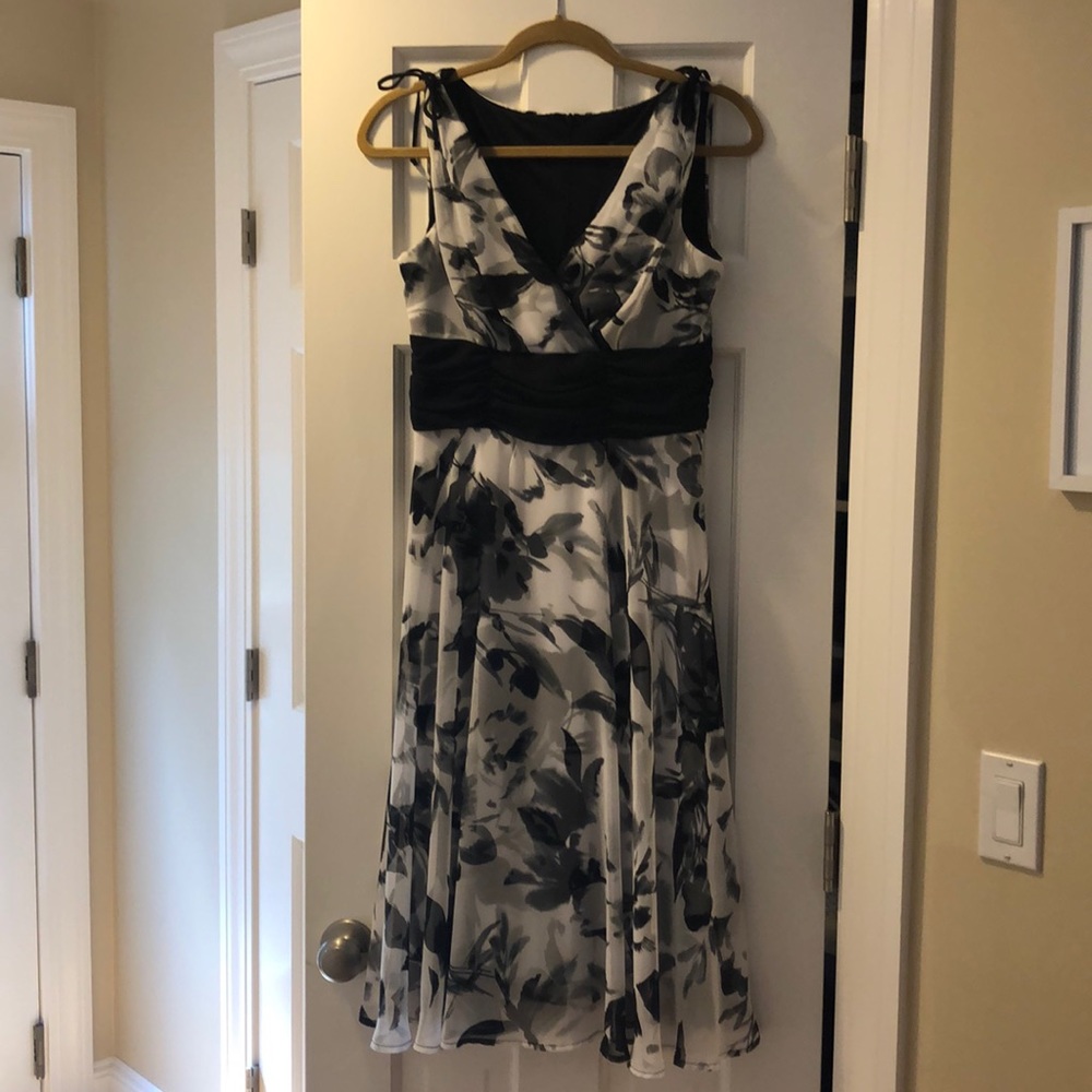 Black and white floral dress